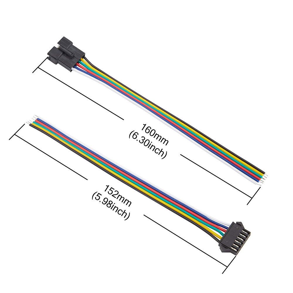 RGBCCT LED Strip 6pin JST Connector Male to Female - 1 Pair